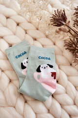 Women's Funny Dog Socks In A Cup Green 23067-144 цена и информация | Женские носки | pigu.lt