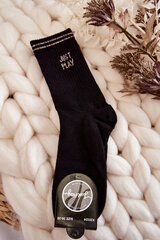 Women's Sport Socks Horizontal Inscription Just Play Black 23095-144 цена и информация | Женские носки | pigu.lt