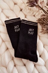 Women's Sport Socks Horizontal Inscription Just Play Black 23095-144 цена и информация | Женские носки | pigu.lt