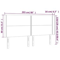 Galvūgalis su led, baltas, 203x16x118/128 cm kaina ir informacija | Lovos | pigu.lt