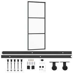 Stumdomos durys su įrangos rinkiniu, 76x205cm, ESG ir aliuminis kaina ir informacija | Vidaus durys | pigu.lt