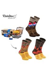 "Pepsi" x "Rainbow Socks" kojinės "Food Truck" kojinių rinkinys, 3 poros 23530-250 kaina ir informacija | Moteriškos kojinės | pigu.lt