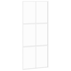 Stumdomos durys baltos 90x205cm grūdintas stiklas/aliuminis 155217 kaina ir informacija | Vidaus durys | pigu.lt