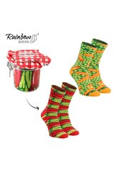 Rainbow Socks Vegetables In A Jar Chili Peppers Peas With Carrots 2 Pairs 23581-250 цена и информация | Женские носки | pigu.lt