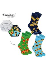 Rainbow Socks Emoticons Brainy Smiley Lover 3 Pairs 23603-250 цена и информация | Женские носки | pigu.lt