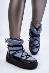 Women's Fashionable Lace-up Snow Boots Blue Carrios 23621-21 цена и информация | Женские сапоги | pigu.lt