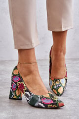 Leather Pumps In Snake Pattern Lewski Shoes 3277 Multicolored 23685-21 цена и информация | Женские туфли | pigu.lt