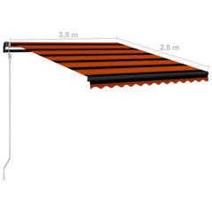 Automatinė ištraukiama markizė, 350x250 cm, ruda kaina ir informacija | Skėčiai, markizės, stovai | pigu.lt