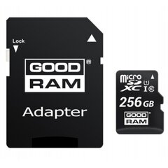 Goodram MicroSDHC 256GB Class 10/UHS 1 + Adapter kaina ir informacija | Atminties kortelės telefonams | pigu.lt