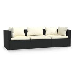 Lauko sofa , su pagalvėlėmis, juoda цена и информация | Садовые стулья, кресла, пуфы | pigu.lt