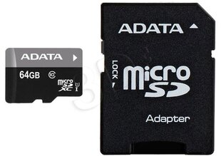 Карта памяти ADATA Premier UHS-I 64 ГБ, MicroSDXC, Fl цена и информация | Карты памяти для телефонов | pigu.lt