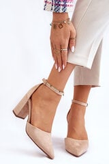 Suede Heel Pumps Beige Lexie 23930-21 цена и информация | Женские туфли | pigu.lt