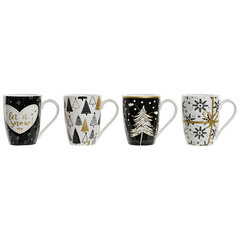 Кружка Mug DKD Home Decor Фарфор Красный Серый Белый (340 ml) (4 штук) цена и информация | Стаканы, фужеры, кувшины | pigu.lt