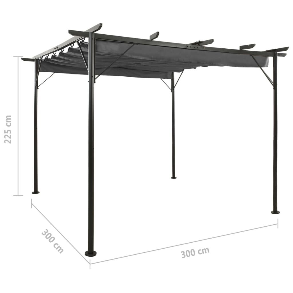 Pergolė su įtraukiamu stogu 3x3x2m. цена и информация | Pavėsinės | pigu.lt