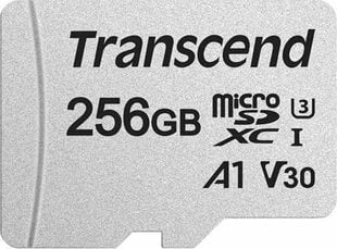 Карта памяти MICRO SDXC 256GB W/ADAP/C10 TS256GUSD300S-A TRANSCEND цена и информация | Карты памяти для телефонов | pigu.lt