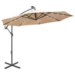 Солнцезащитный зонт, светодиодный, 300 см, коричневый цена и информация | Зонты, маркизы, стойки | pigu.lt