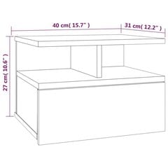 Pakabinamas naktinis staliukas, Mediena, 40x31x27cm, ruda kaina ir informacija | Spintelės prie lovos | pigu.lt