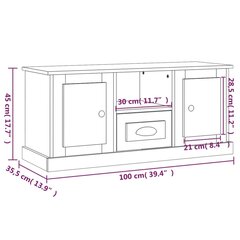 Televizoriaus spintelė, juoda, 100x35,5x45cm, apdirbta mediena цена и информация | Тумбы под телевизор | pigu.lt