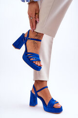Moteriški zomšiniai platforminiai sandalai Blue Verda 24605-21 kaina ir informacija | Basutės moterims | pigu.lt