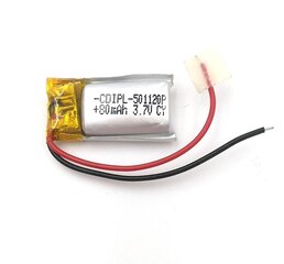 1 vnt. įkraunama lipo baterija 501220 (3.7v, 80mAh Lipo), skirta įkraunamam nešiojamam vaizdo telefonui mp3 mp4 LED šviesa GPS kaina ir informacija | Išmanioji technika ir priedai | pigu.lt