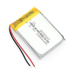 1 vnt. įkraunama lipo baterija 803040 (3,7 V, 1000 mAh Lipo), skirta garsiakalbiui, "Bluetooth", GPS, PDA, tachografui, žaislams kaina ir informacija | Išmanioji technika ir priedai | pigu.lt