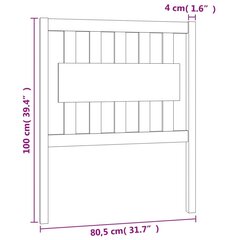 Lovos galvūgalis, baltas, 80,5x4x100cm, pušies medienos masyvas kaina ir informacija | Lovos | pigu.lt