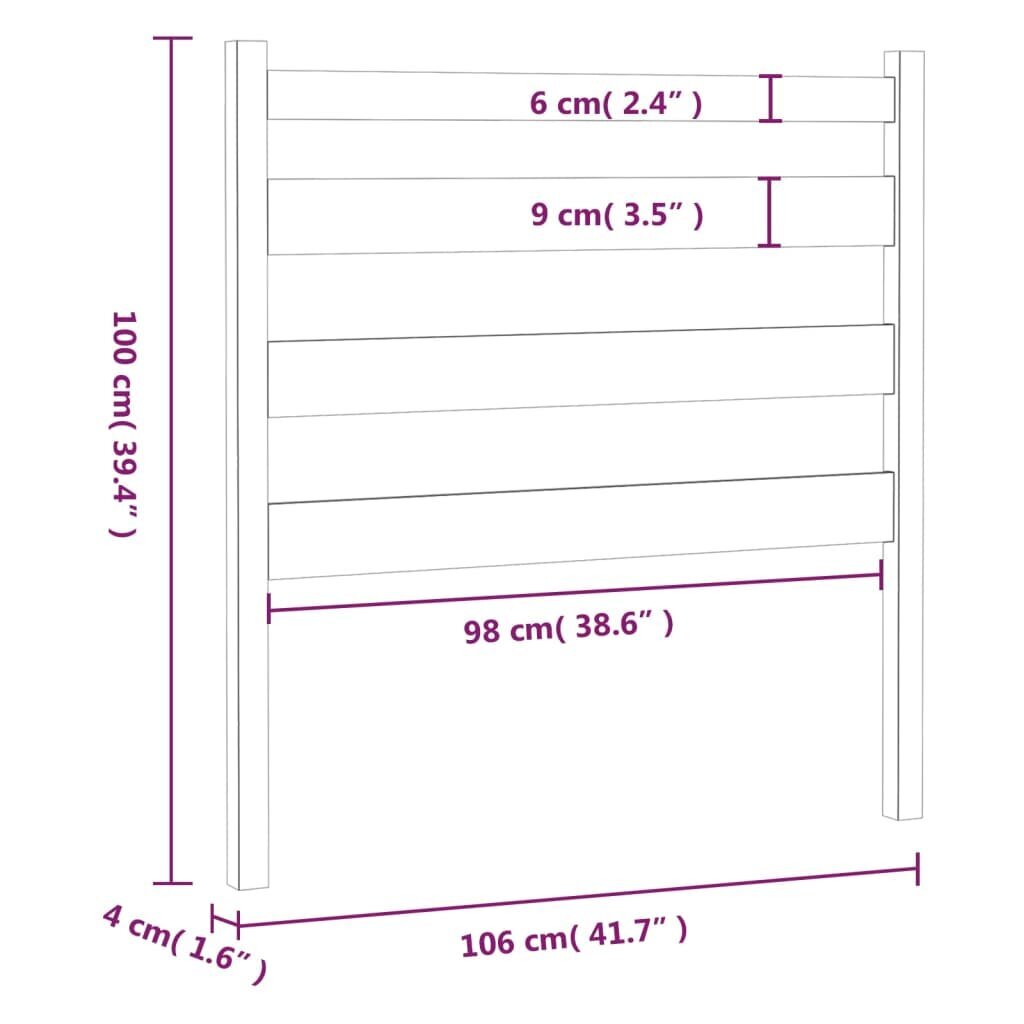 Lovos galvūgalis, medaus rudas, 106x4x100cm, pušies masyvas цена и информация | Lovos | pigu.lt