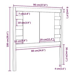 Galvūgalis, baltas, 96x4x100cm, pušies medienos masyvas kaina ir informacija | Lovos | pigu.lt