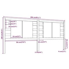 Galvūgalis, medaus rudas, 206x4x100cm, pušies medienos masyvas kaina ir informacija | Lovos | pigu.lt