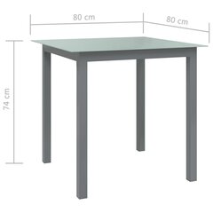 Sodo stalas, 80x80x74 cm, pilkas цена и информация | Садовые столы, столики | pigu.lt