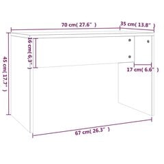 Kosmetinio staliuko komplektas, 86,5x35x136cm, balta blizgi spalva цена и информация | Туалетные столики | pigu.lt