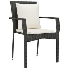 Sodo kėdės su pagalvėlėmis, 59x53,5x88 cm, 2vnt., juodos kaina ir informacija | Lauko kėdės, foteliai, pufai | pigu.lt