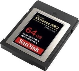 Карта памяти SANDISK Extreme Pro 64GB CFexpress Card цена и информация | Карты памяти для фотоаппаратов, камер | pigu.lt