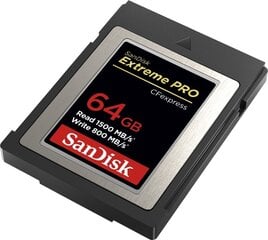 Карта памяти SANDISK Extreme Pro 64GB CFexpress Card цена и информация | Карты памяти для фотоаппаратов, камер | pigu.lt