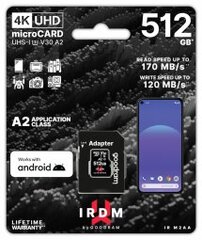 Goodram 512GB microSDXC + Adapter цена и информация | Карты памяти для фотоаппаратов, камер | pigu.lt