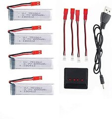 4 vnt. įkraunama lipo baterija (3,7 V 600 mAh), skirta RC kvadrikopteriams UDI U817 U817C U817A U818A WLtoys V959 V969 V979 V989 V999 V929 V949 V212 V222 RC + įkroviklis kaina ir informacija | Išmanioji technika ir priedai | pigu.lt