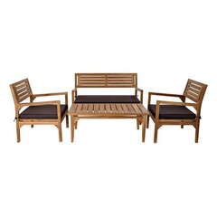 Staliukas ir 3 krėslai DKD Home Decor Tikmedis Medvilnė (127 x 72 x 88 cm) (4 pcs) kaina ir informacija | Lauko baldų komplektai | pigu.lt