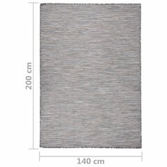 Lauko kilimėlis, rudas ir juodas, 140x200cm, plokščio pynimo kaina ir informacija | Kilimai | pigu.lt