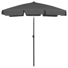 Paplūdimio skėtis, antracito spalvos, 180x120cm цена и информация | Зонты, маркизы, стойки | pigu.lt