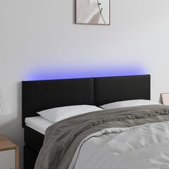 Galvūgalis su led, juodas, 144x5x78/88cm цена и информация | Кровати | pigu.lt