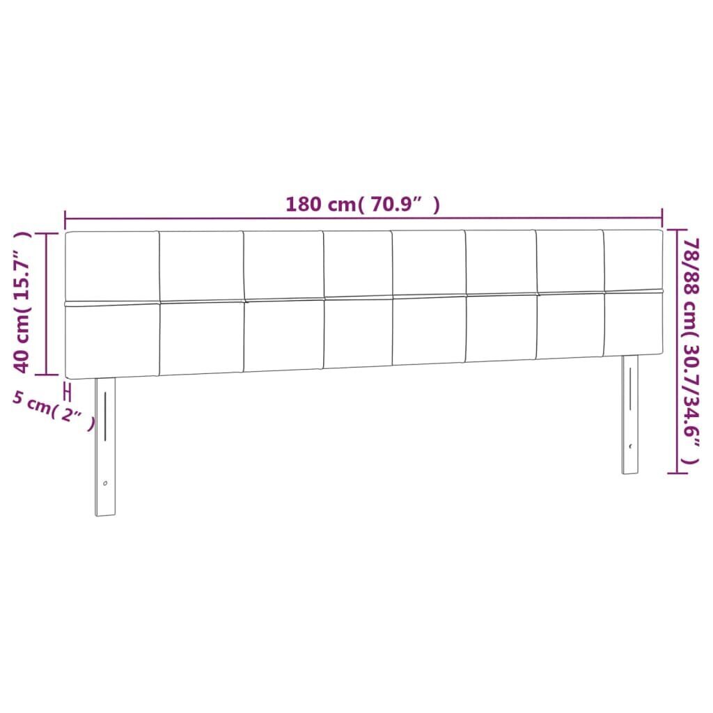 Galvūgalis su LED , Audinys, 180x5x78/88cm, juoda цена и информация | Lovos | pigu.lt