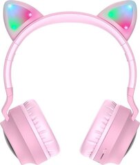 Беспроводные Наушники для детей Bluetooth HOCO Che weak Cat kids earphones W27 розовые серые цена и информация | Наушники | pigu.lt