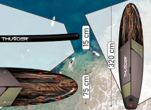 Pripučiama lenta Sup Thunder Wood 320 цена и информация | SUP доски, водные лыжи, водные аттракционы | pigu.lt