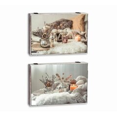 Žvakidė DKD Home Decor Stiklas Aliuminis (37 x 16 x 47 cm) kaina ir informacija | Lauko baldų komplektai | pigu.lt