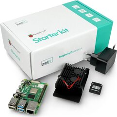 Raspberry Pi 4B WiFi 2GB RAM rinkinys su priedais - korpusas su dviem ventiliatoriais kaina ir informacija | Atviro kodo elektronika | pigu.lt