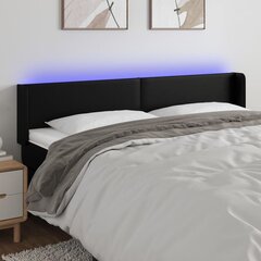 Galvūgalis su led, juodas, 163x16x78/88cm kaina ir informacija | Lovos | pigu.lt