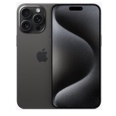 Apple iPhone 15 Pro Max 17 cm (6.7") Dviguba SIM jungtis iOS 17 5G C tipo USB 512 GB Titanas, Juoda kaina ir informacija | Mobilieji telefonai | pigu.lt