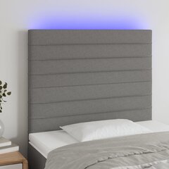 Galvūgalis su led, tamsiai pilkas, 80x5x118/128cm kaina ir informacija | Lovos | pigu.lt