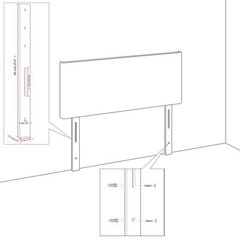 Galvūgalis su led, rudos spalvos, 83x16x78/88cm, dirbtinė oda kaina ir informacija | Lovos | pigu.lt