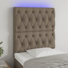 Galvūgalis su LED, Audinys, 80x7x118/128cm, taupe spalva kaina ir informacija | Lovos | pigu.lt